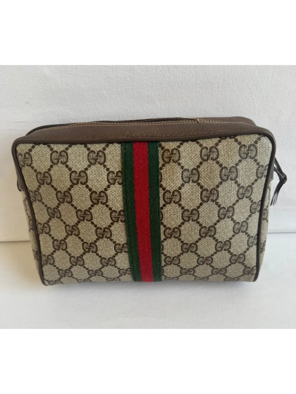 Gucci GG Supreme Web Sherry Line Pouch 89.01.012 Made in Italy